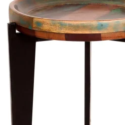 Runder Shabby Chic Beistelltisch aus Altholz - Vosbadus^Wohnen Hot