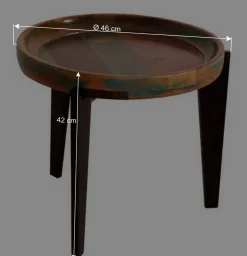 Runder Shabby Chic Beistelltisch aus Altholz - Vosbadus^Wohnen Hot