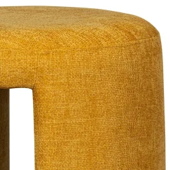 Runder Sitzhocker in Gelb Chenillebezug - Lourettes (2er Set)^Wohnen New