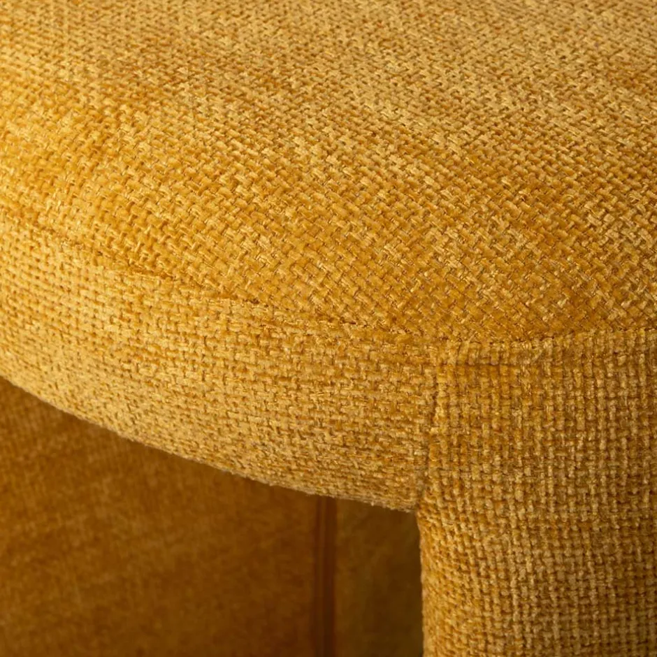 Runder Sitzhocker in Gelb Chenillebezug - Lourettes (2er Set)^Wohnen New