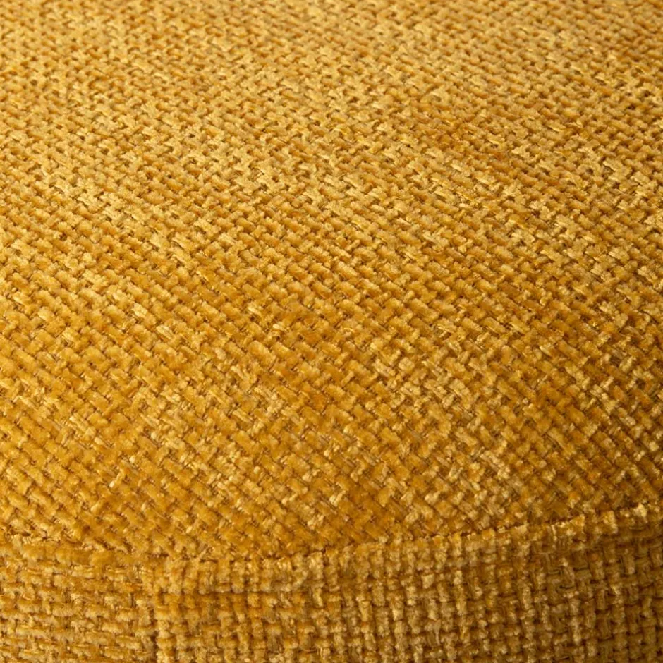 Runder Sitzhocker in Gelb Chenillebezug - Lourettes (2er Set)^Wohnen New