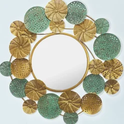 Runder Spiegel in Altgold und Grün - Biljana^Wohnen Online