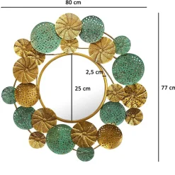 Runder Spiegel in Altgold und Grün - Biljana^Wohnen Online