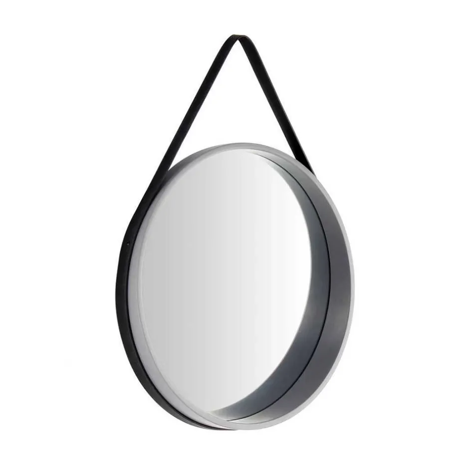 Runder Spiegel in Grau & Schwarz - Zutana^Wohnen Hot