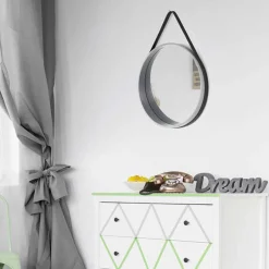 Runder Spiegel in Grau & Schwarz - Zutana^Wohnen Hot