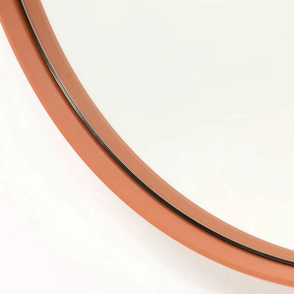 Runder Spiegel in Terracotta - Camelian^Wohnen Outlet