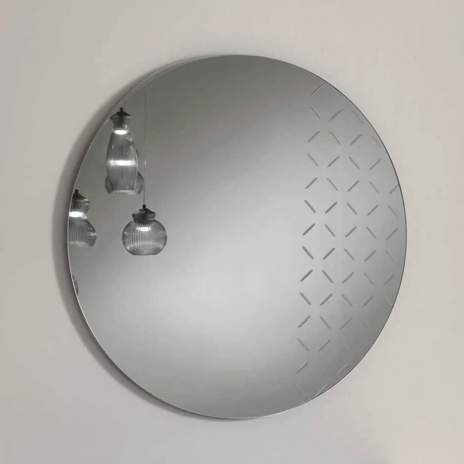 Runder Spiegel mit Muster - Crenba^Wohnen Outlet