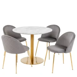 Wohnen Runder Tisch & vier Stühle Set - Zimarena (fünfteilig)