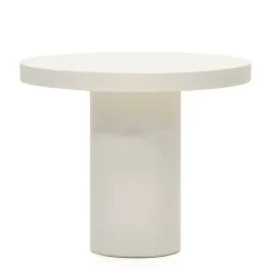 Wohnen Runder Tisch aus Faserzement in Weiß - Stonya