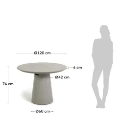 Runder Tisch aus Zement in Grau - Onan^Wohnen