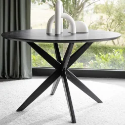 Wohnen Runder Tisch in Schwarz mit Schweizer Kante - Puerto