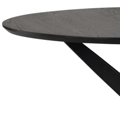 Wohnen Runder Tisch in Schwarz mit Schweizer Kante - Puerto