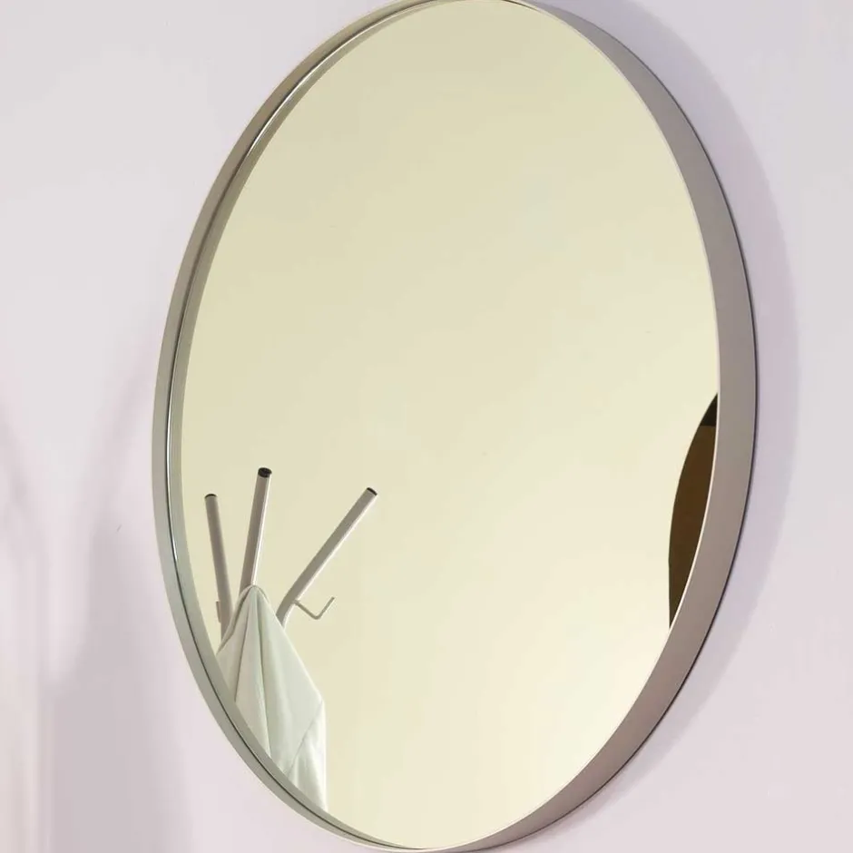 Runder Wandspiegel in Taupe - Andrac^Wohnen Online