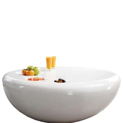 Wohnen Runder Wohnzimmer Designtisch in Weiß glänzend - Profi