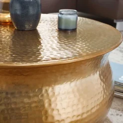 Runder Wohnzimmertisch in Goldfarben - Jusip^Wohnen Online