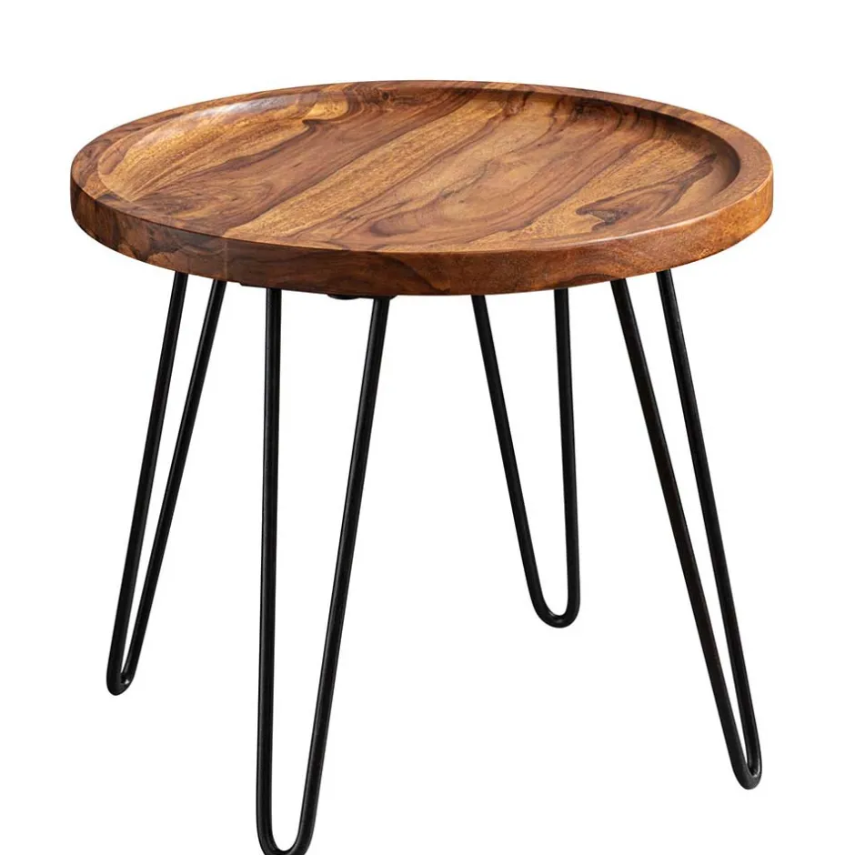 Runder Wohnzimmertisch mit Haarnadel Beinen - Venjar^Wohnen