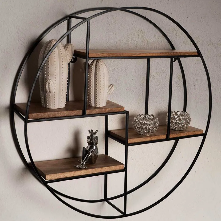 Wohnen Rundes Hängeregal im Industrial Style - Lusa