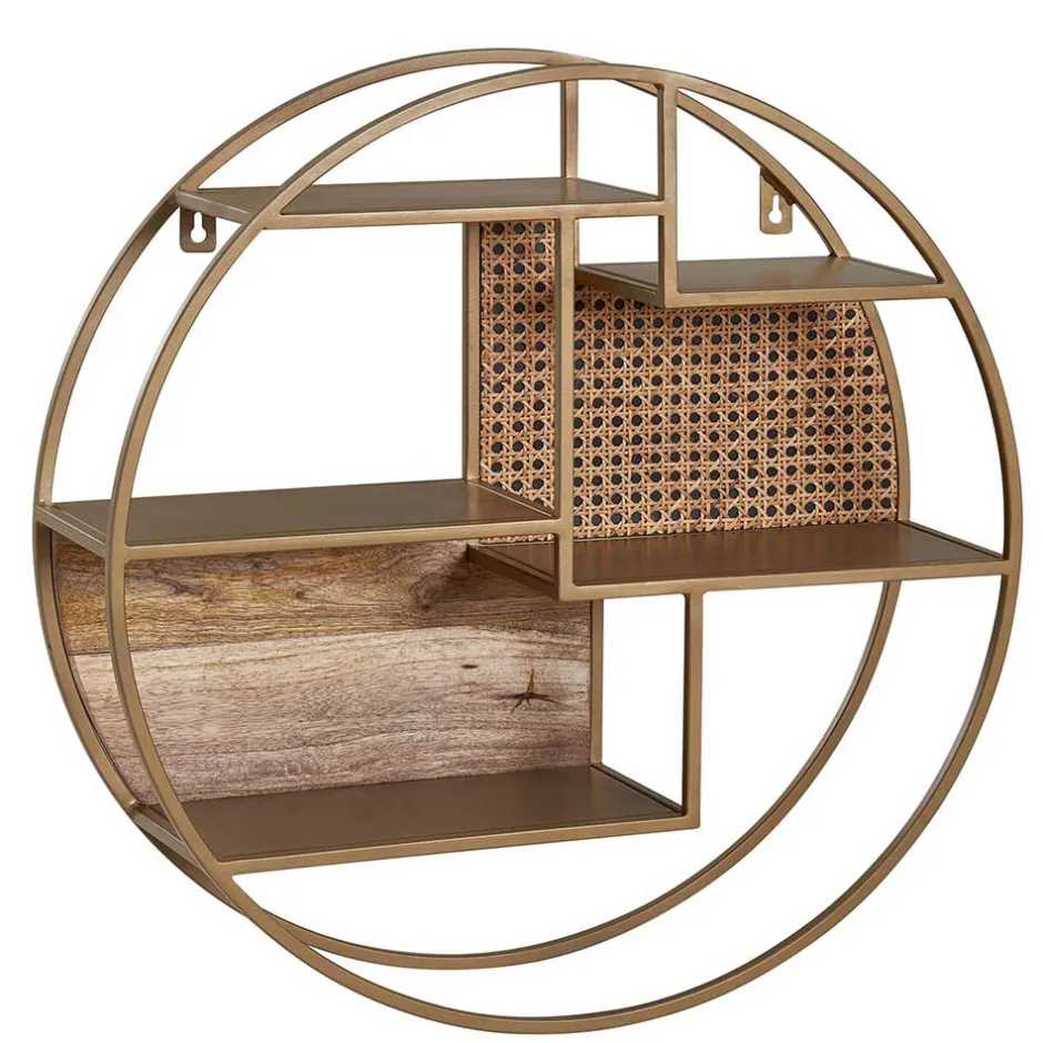 Rundes Hängeregal in Messing aus Metall - Perunia^Wohnen Clearance