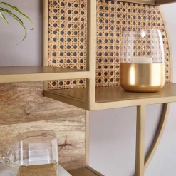 Rundes Hängeregal in Messing aus Metall - Perunia^Wohnen Clearance