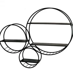 Rundes Wandregal aus schwarzem Metall - Zlotka^Wohnen Outlet