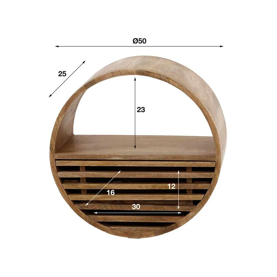 Rundes Wandregal mit Schublade - Detroit^Wohnen Hot