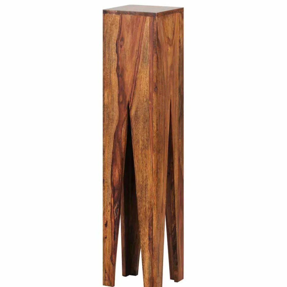 Rustikale Holz Blumensäule Set Pisinon aus Sheesham (dreiteilig)^Wohnen New