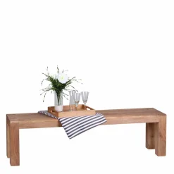 Wohnen Rustikale Holzbank Vislan aus Akazie naturbelassen