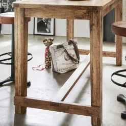 Wohnen Rustikaler Bartisch aus Mangobaum Massivholz - Facheto