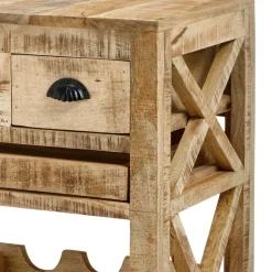 Rustikaler Barwagen auf Metallrollen - Radulyn^Wohnen Clearance