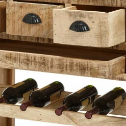 Rustikaler Barwagen auf Metallrollen - Radulyn^Wohnen Clearance