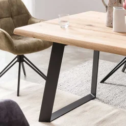 Rustikaler Esstisch mit Naturkanten Eiche - Zavana^Wohnen Discount