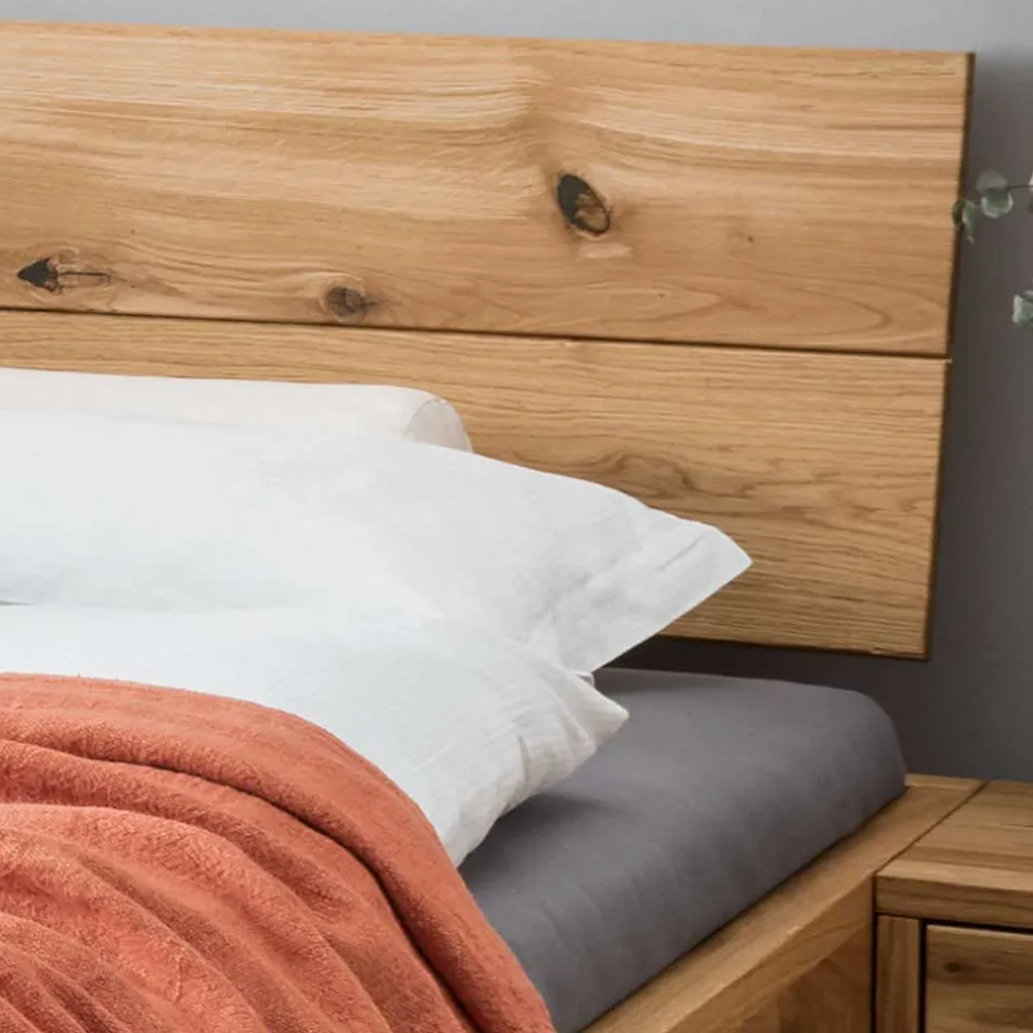 Rustikales Bett Set mit Nachttischen - Yunves (dreiteilig)^Wohnen Outlet