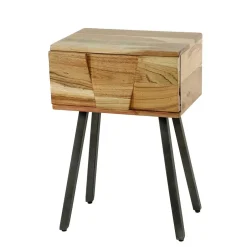 Wohnen Rustikal-moderner Nachttisch mit Schublade - Tomya