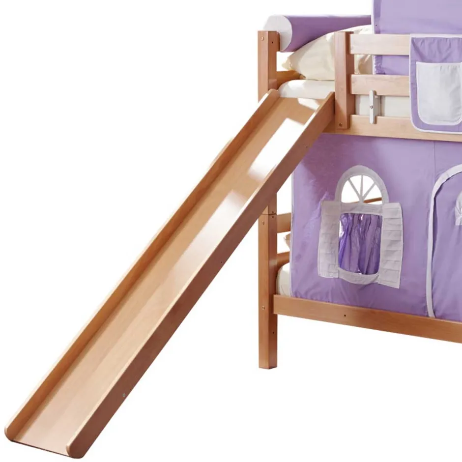 Kinder Wohnen Rutsche Doppelstockbett aus Buche Natur - Hamjon