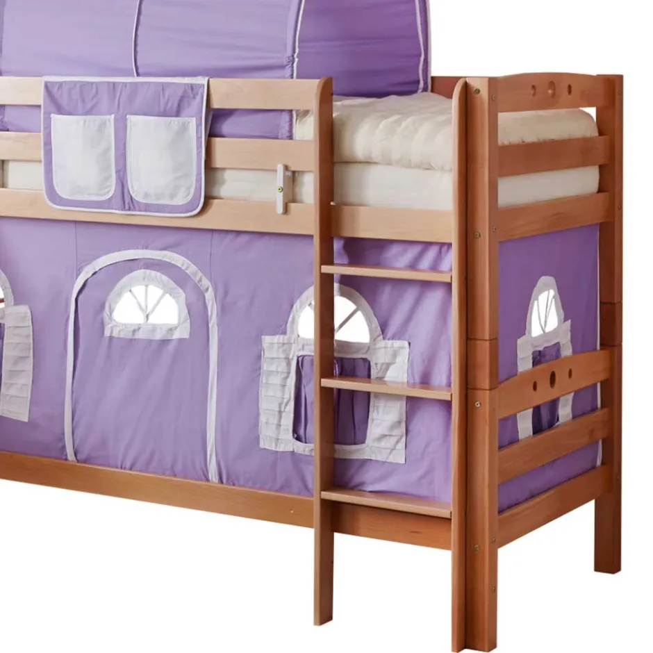 Kinder Wohnen Rutsche Doppelstockbett aus Buche Natur - Hamjon