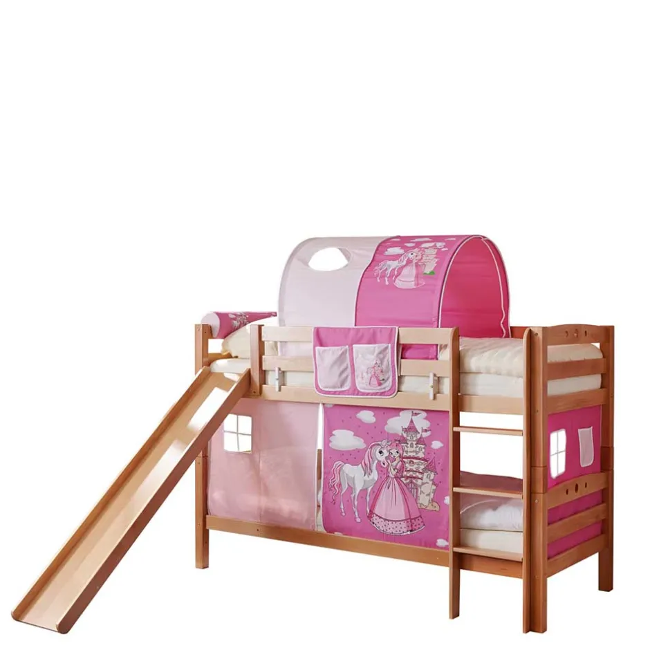 Kinder Wohnen Rutsche Etagenbett für Mädchen in Natur - Norklin