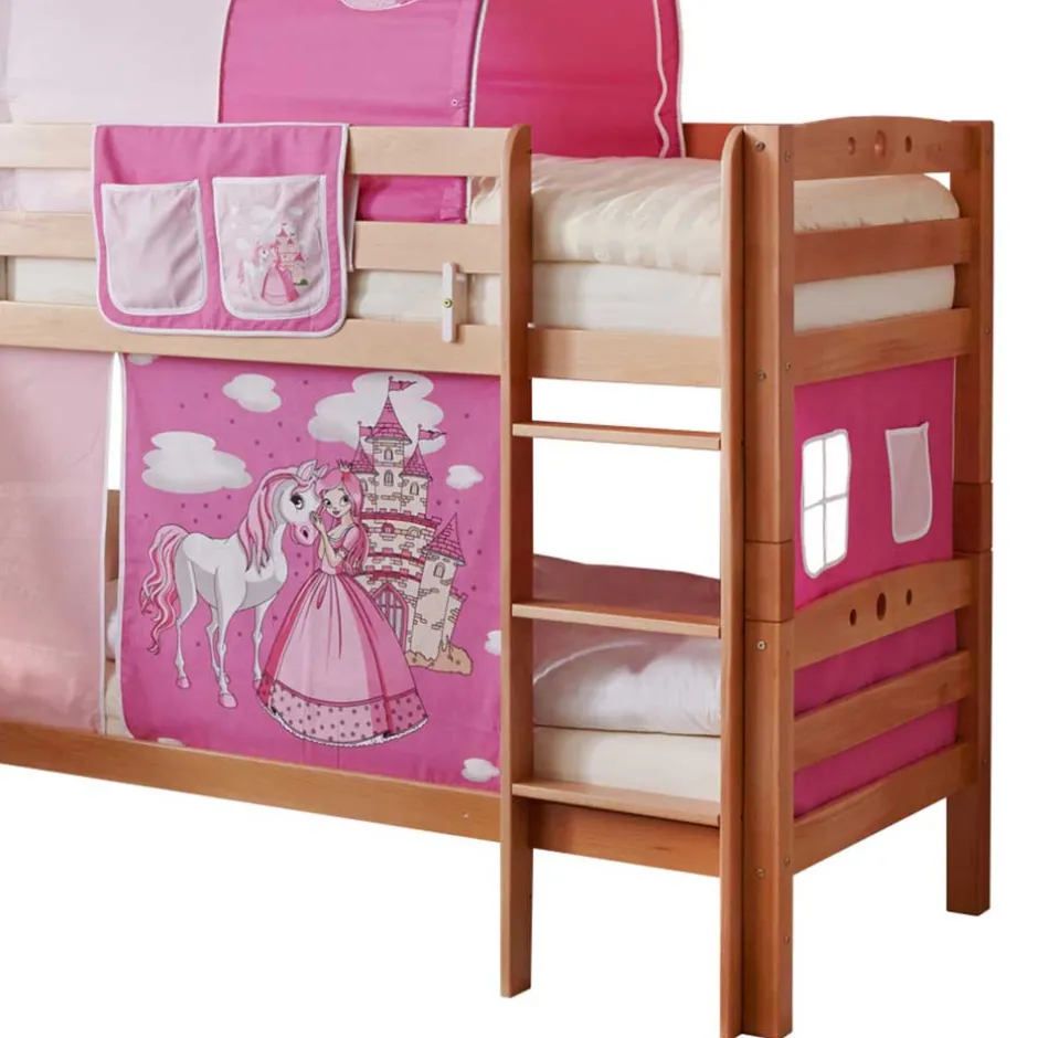 Kinder Wohnen Rutsche Etagenbett für Mädchen in Natur - Norklin