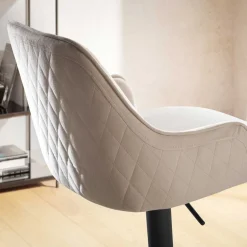 Samt Barstuhl in Beige - Heats^Wohnen Best