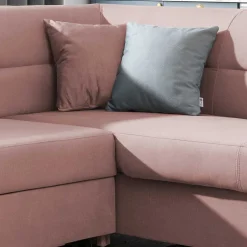 Samt Eckcouch in Altrosa mit Schlaffunktion - Donegal^Wohnen Hot