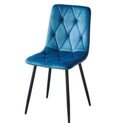 Samt Esszimmerstühle in Blau - Assolato (4er Set)^Wohnen New