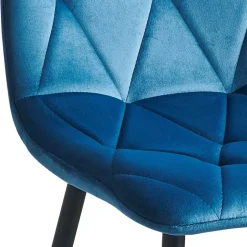 Samt Esszimmerstühle in Blau - Assolato (4er Set)^Wohnen New