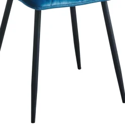 Samt Esszimmerstühle in Blau - Assolato (4er Set)^Wohnen New