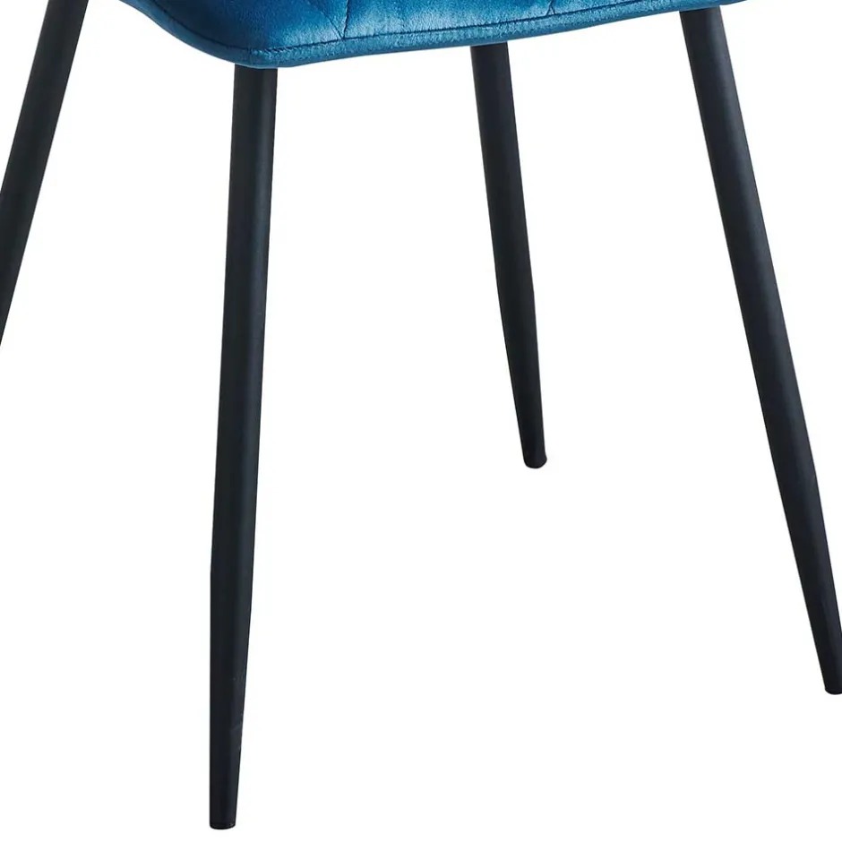 Samt Esszimmerstühle in Blau - Assolato (4er Set)^Wohnen New