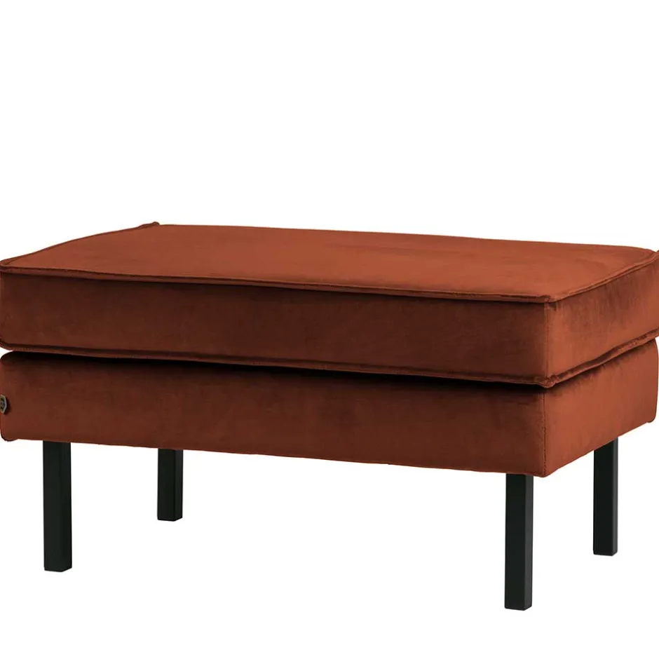 Samt Hocker in Rost Braun - Naryon^Wohnen Best