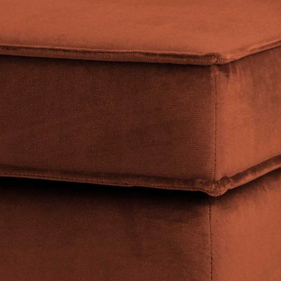 Samt Hocker in Rost Braun - Naryon^Wohnen Best