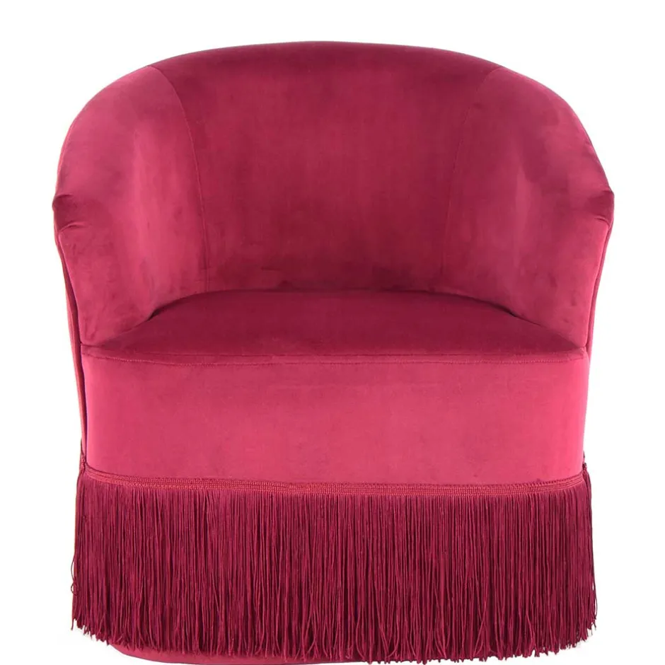 Samt Kindersessel in Pink mit Fransen - Lagada^Wohnen Hot