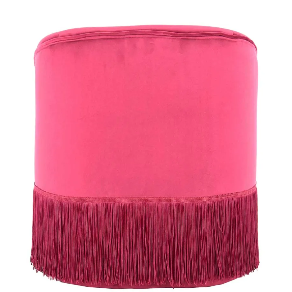Samt Kindersessel in Pink mit Fransen - Lagada^Wohnen Hot