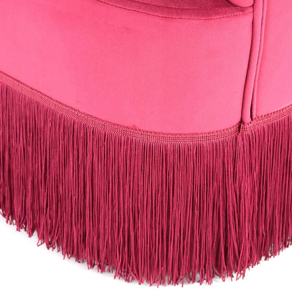 Samt Kindersessel in Pink mit Fransen - Lagada^Wohnen Hot