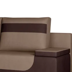 Samt Klappsofa in Hellbraun und Dunkelbraun - Beau^Wohnen