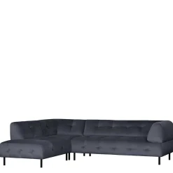 Wohnen Samt L-Sofa in Dunkelgrau - Roccoss
